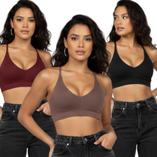 Top Fitness Feminino Premium Duplo Alta Sustentação com Costura reforçada Cropped de treino em Oferta na Shopee