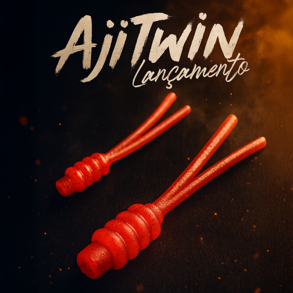 Isca Artificial AjiTwin Pescaria Ajing Ultralight Micro Soft Bait Pesca Finesse Chumbada Oficial
