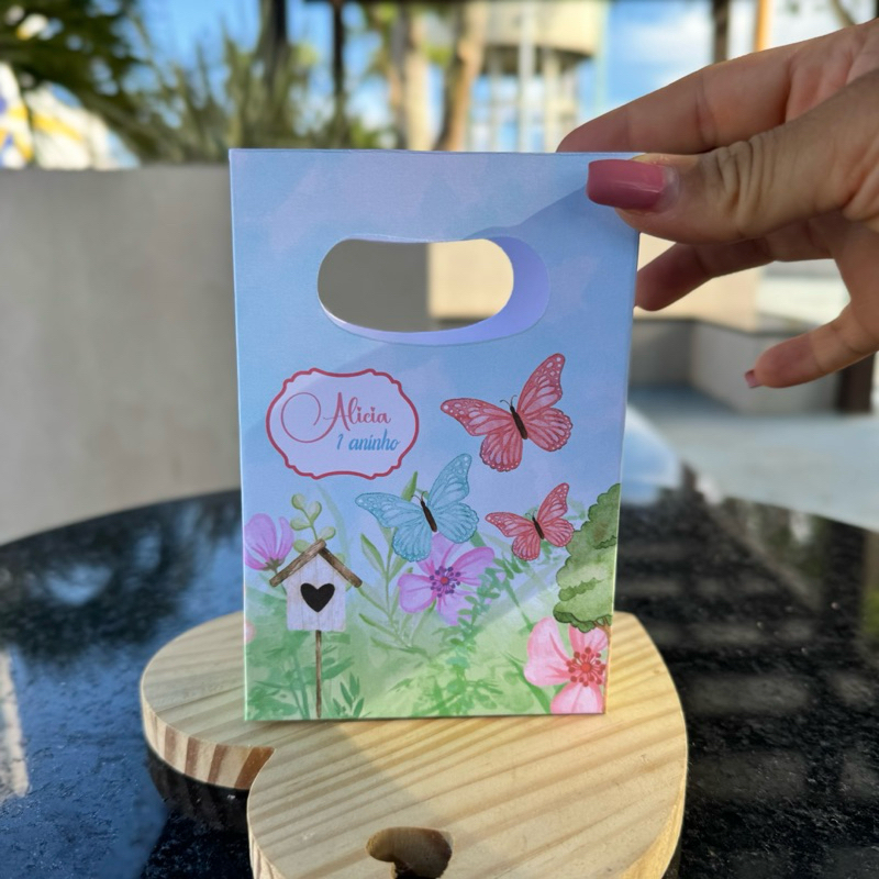 sacolinha personalizada jardim das borboletas - PEGUE E MONTE - festa infantil - lembrancinha - sacolinha surpresa