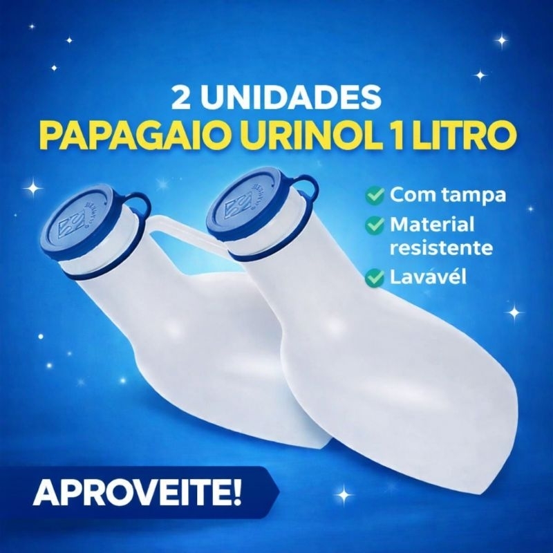 Kit 2 Und Papagaio Penico Urinol Masculino P/ Incontinência Urinária ENVIO IMEDIATO