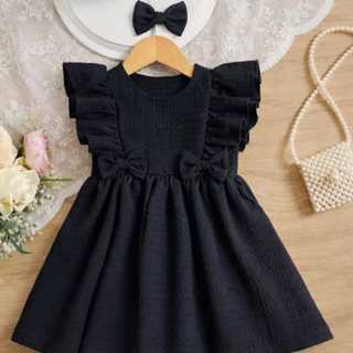 👶🎀 Vestido Infantil Preto Menina Bebê Criança Infantil + Laços Cabelo Veste do 1 ao 4 Anos Passeio aniversários em Oferta na Shopee
