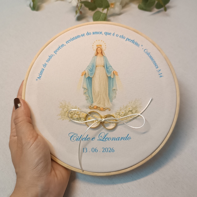 Porta Aliança para Casamento Nossa Senhora das Graças - Estampado em Oferta na Shopee