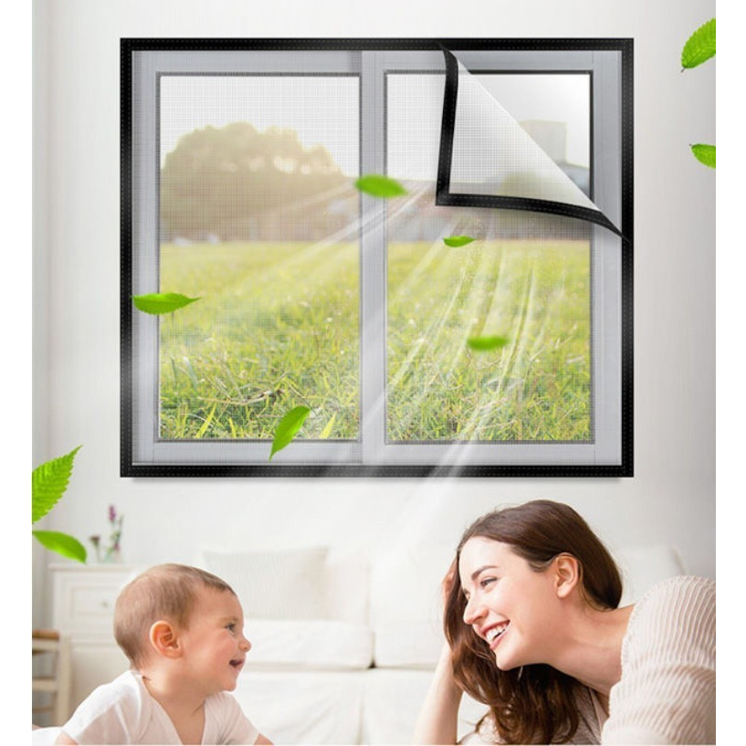 Tela Com Velcro Contra Insetos Mosquitos Dengue Telinha Mosquiteira Removível Resistente Lavável Rede de Janela
