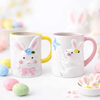 Caneca De Páscoa 330ML Coelho Garden Enfeite Decoração Cerâmica em Oferta na Shopee