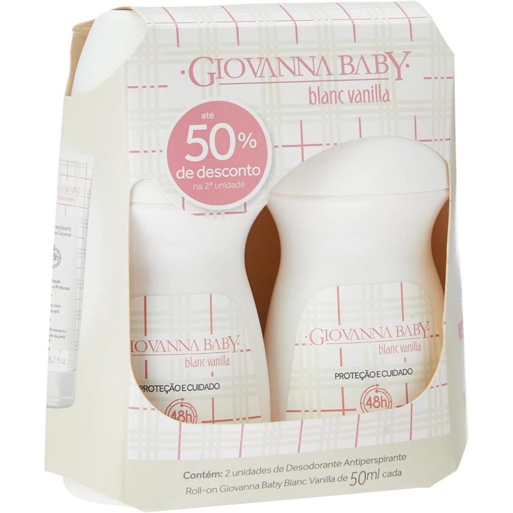 Kit Giovanna Baby Desodorante Roll On Blanc Vanilla Fem C/2 50ml