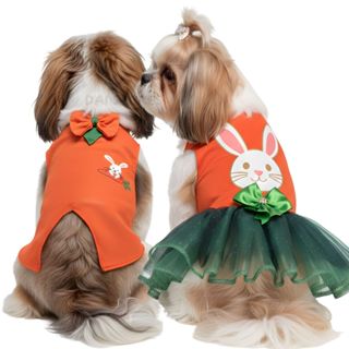 Roupa Pet fantasia Pascoa Roupinha De Coelho Vestido Ou Colete em Oferta na Shopee