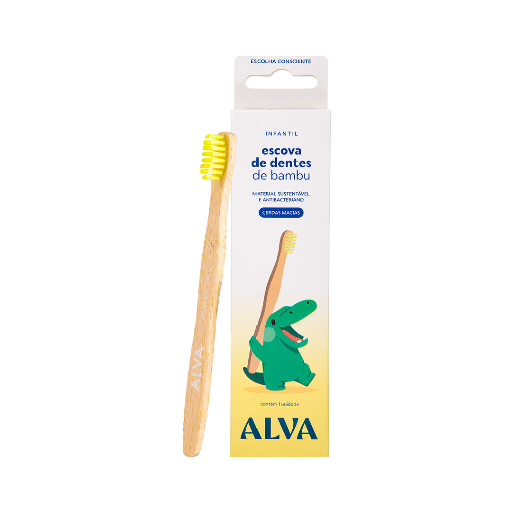 Escova de Dentes Bamboo Infantil Alva em Oferta na Shopee
