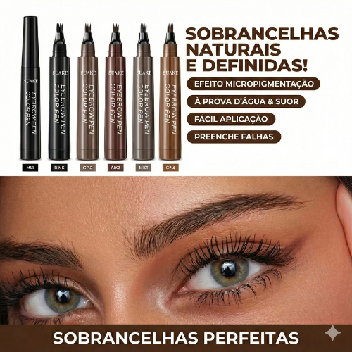Caneta Microblading Fio a Fio  Preenche Falhas da Sobrancelhas e Barba  À Prova D’Água