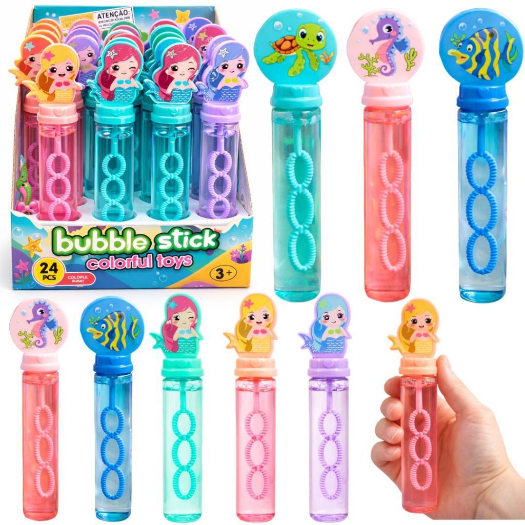 Kit 24 Bolhas Sabão Bolinha Brinquedo Lembrancinha Sereia Fundo Do Mar Festa Aniversário infantil em Oferta na Shopee