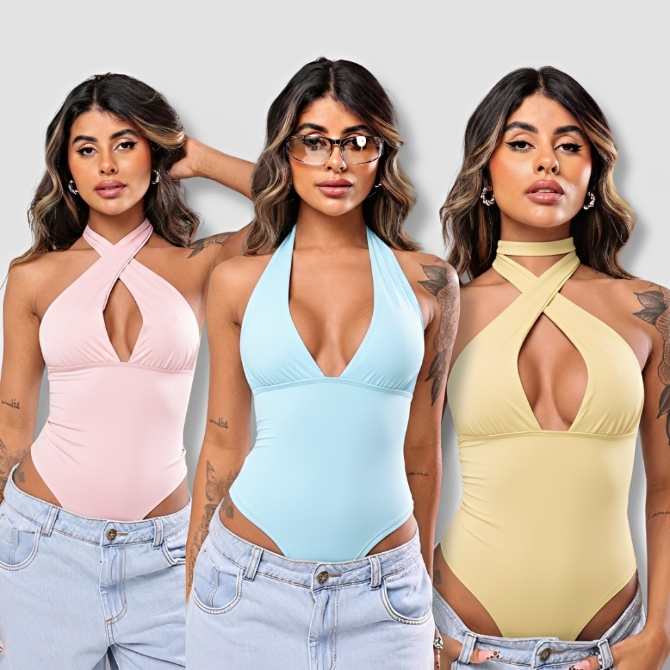 Body Feminino Suplex Premium Alças Multiformas de Amarração Não Marca, Confortável e Modelador em Oferta na Shopee