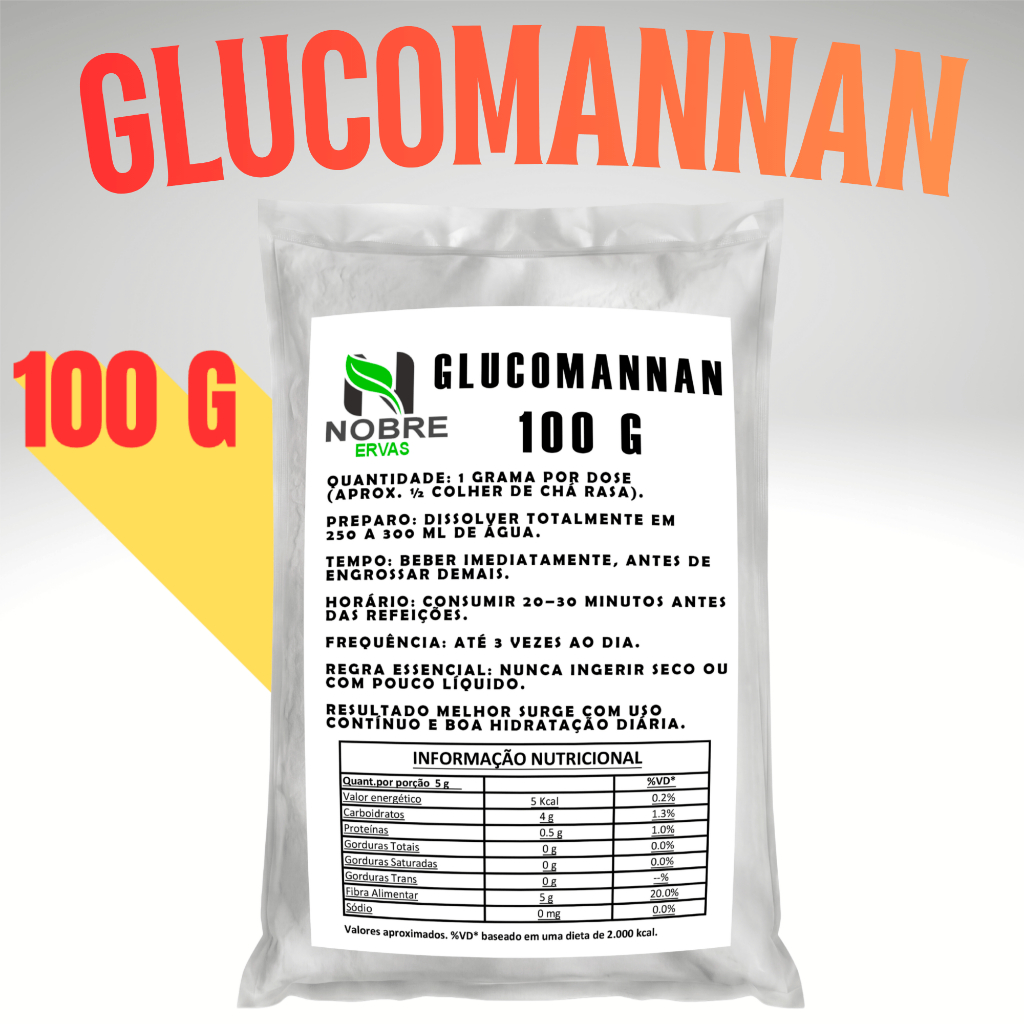 Glucomanan em Pó 100g Premium 100% Natural em Oferta na Shopee
