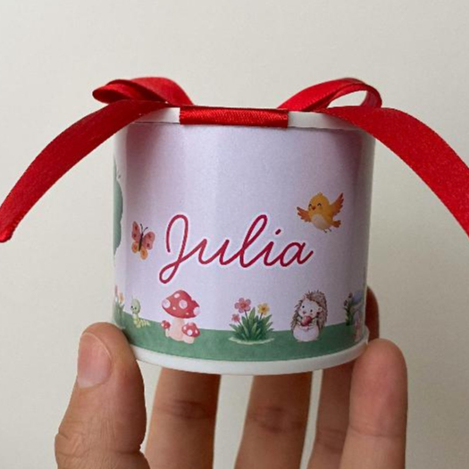 Kit Tubolatas Personalizadas 5x6 Bosque  jardim Lembrancinha Maternidade Aniversário infantil