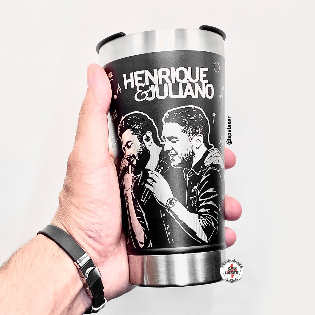 Copo Térmico HENRIQUE E JULIANO Personalizado 360° Gravado A Laser