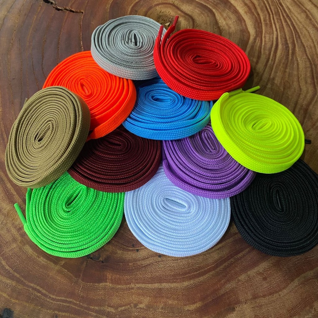 Cadarço Chato 1,20m 10mm Grosso para Tênis Bota Sapato Poliéster Resistente e Reforçado Várias Cores Duas Camadas