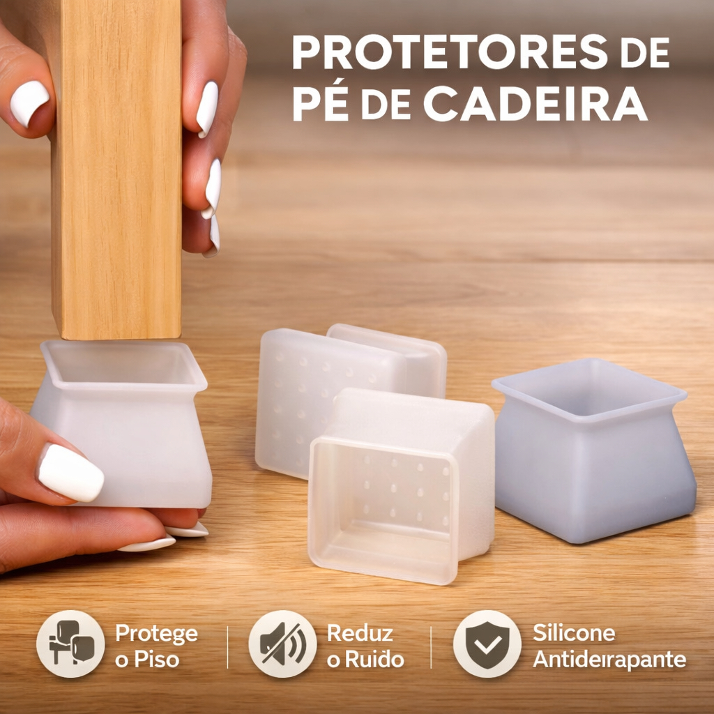 4 a 32 Protetor Pé de Cadeira Silicone Antirrisco Antirruído Para Mesa e Móveis Piso Madeira Porcelanato em Oferta na Shopee