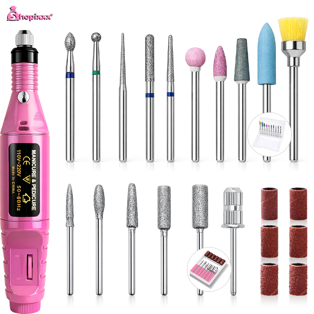 Kit Manicure Lixadeira Eletrica De Unha + Kit 10 brocas Tips Acrigel Profissional em Oferta na Shopee