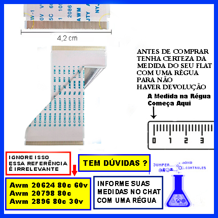 2 Cabos Flat 80 vias 10cm Placa T-con X Painel Philips PTV 58G70RCBL em Oferta na Shopee