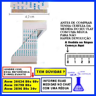 2 Cabos Flat 80 vias 10cm Placa T-con X Painel Philips PTV 58G70RCBL em Oferta na Shopee