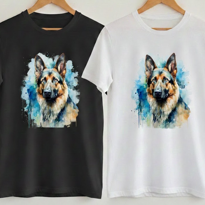 Camiseta Masculina Estampa Cachorro Raça Pastor Alemão Camisa Estimação Bravo Blusa Porte Grande