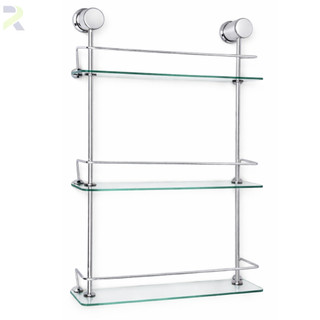 Porta Shampoo Reto Prateleira para Banheiro Parede de Vidro 40cm Vários Modelos Resistente Prático