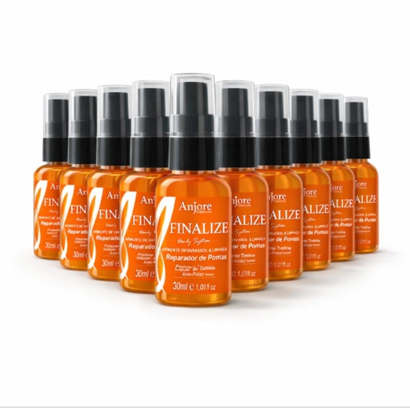 Kit Atacado 12 Reparador de Pontas Semi Di Lino Anjore 30ml Anti Frizz Brilho Selagem Pontas Duplas em Oferta na Shopee