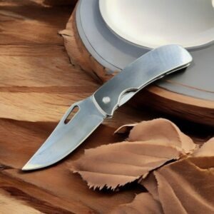 Canivete Artesanal Monobloco Aço Inox 420C 58HRC Drop Point Clip EDC Camping 20cm