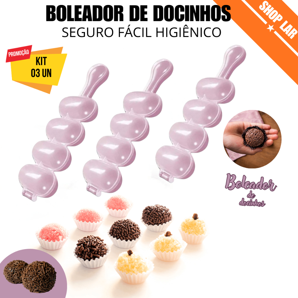 Chocalho Para Confeitos De Brigadeiro 4 cavidades - Boleador Livre de BPA Envio em 24H em Oferta na Shopee