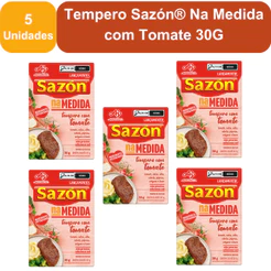 Kit 5 Unidades Tempero Sazón® Na Medida com Tomate 30G
