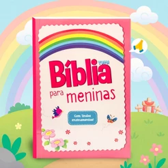Livro Infantil Bíblia para Meninas Bíblia Rosa Infantil + De 50 Histórias Da Bíblia Com Lindos Ensinamentos