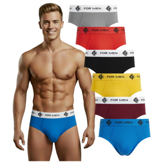 Kit 6 Unidades Cuecas Slip Tradicional Roupa Masculina Adultos Algodão Lisas Confortáveis El Korab Original em Oferta na Shopee