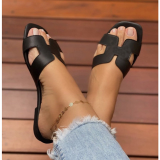 Rasteirinha H Feminina Sandália Rasteira Verão Blogueira em Oferta na Shopee