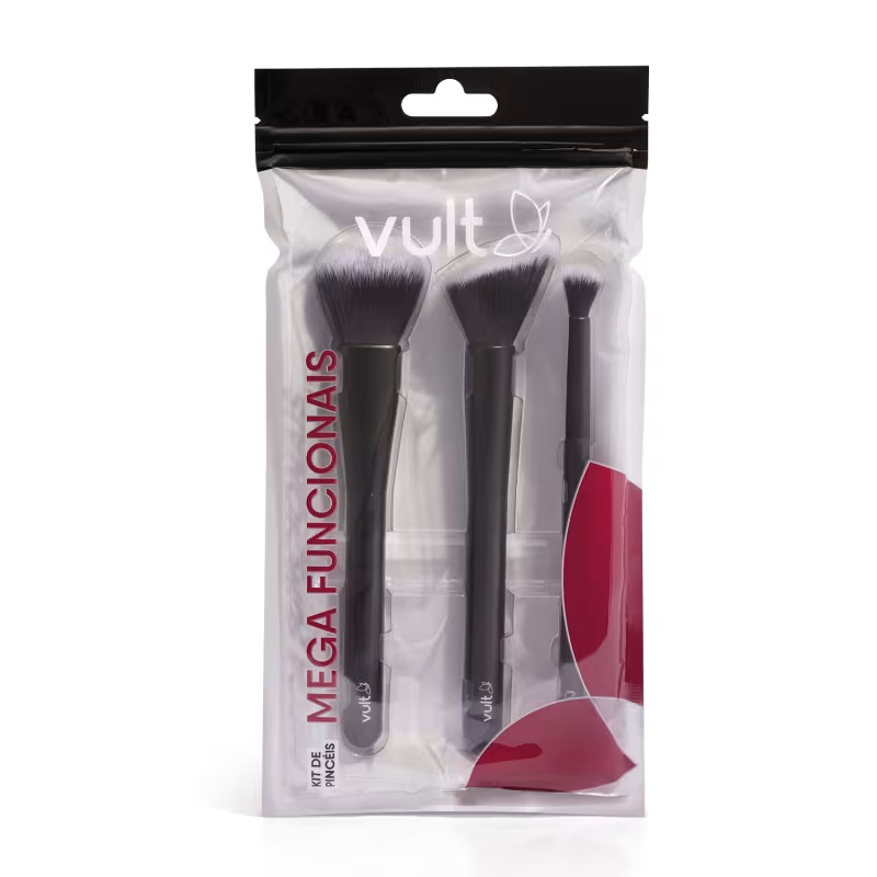 Kit de pincéis Vult para pó, blush ou detalhes