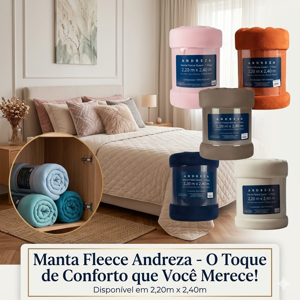 Cobertor Manta Fleece Soft Casal Queen Solteiro Microfibra Hipoalergenica Andreza Enxovais em Oferta na Shopee