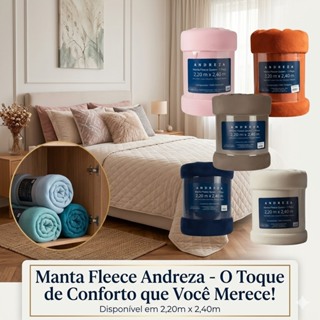 Cobertor Manta Fleece Soft Casal Queen Solteiro Microfibra Hipoalergenica Andreza Enxovais em Oferta na Shopee