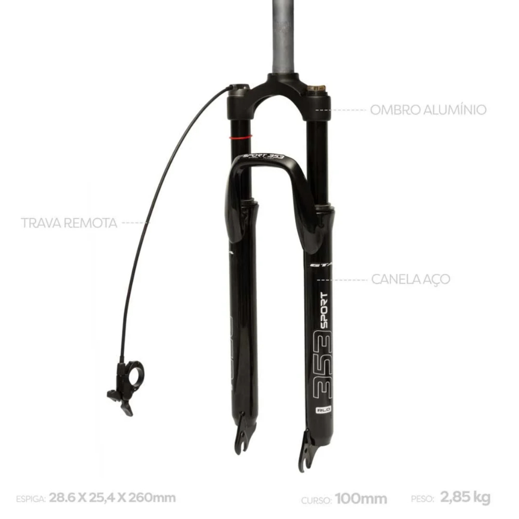 Suspensão Gta 353 Sport C/ Trava No Guidão Preto 100mm em Oferta na Shopee