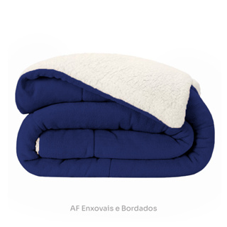 Coberdrom Alaska Casal Queen Edredrom Sherpa Manta 150 Pele de Carneiro 2,40m x 2,20m em Oferta na Shopee