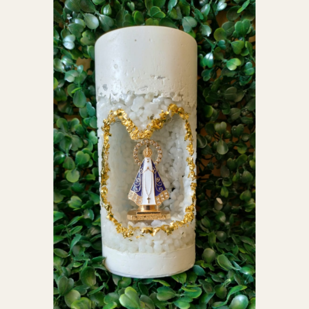 Gruta Santuário  – Nossa Senhora Aparecida Branca com Dourado (S/C LED)
