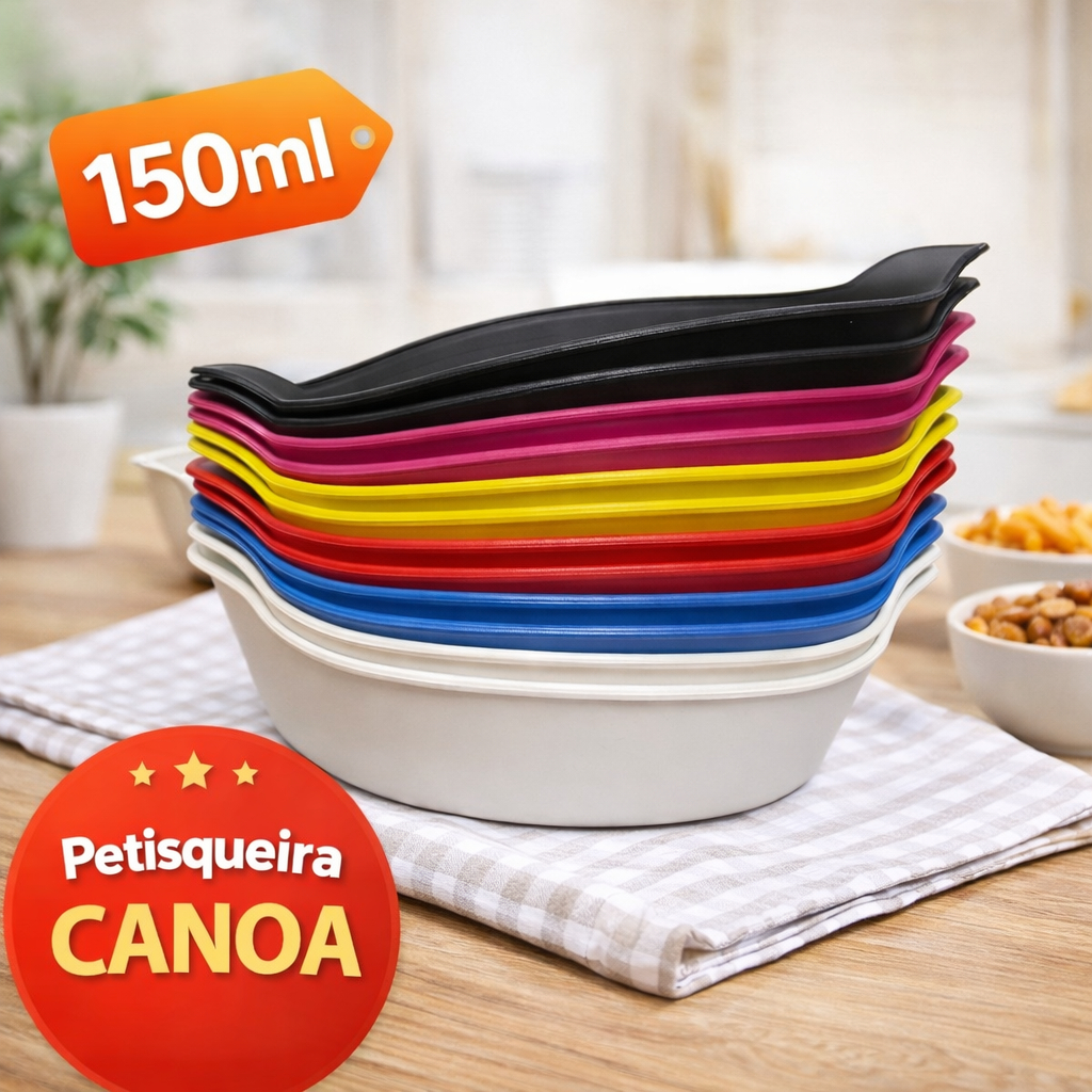 Kit 10 Petisqueiras Barquinha Canoa 150ml Pequena Petiscos Festa Frios Amendoim Molho em Oferta na Shopee