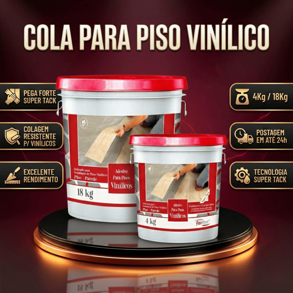 Cola para Piso Vinílico Super Tack Flexfloor Adesivo Acrílico Alta Aderência 4kg e 18kg em Oferta na Shopee
