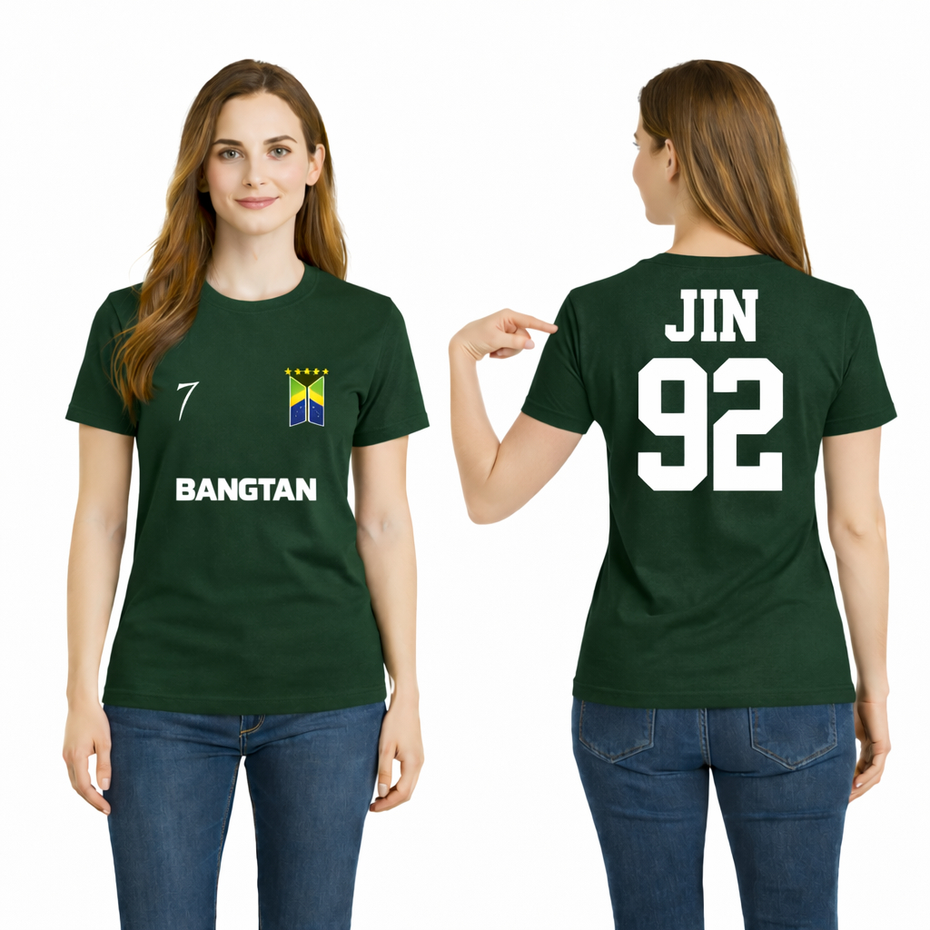 CAMISETA COPA DO MUNDO BRASIL BTS VERDE MUSGO P AO G5 BANGTAN 100% ALGODÃO ENVIO IMEDIATO