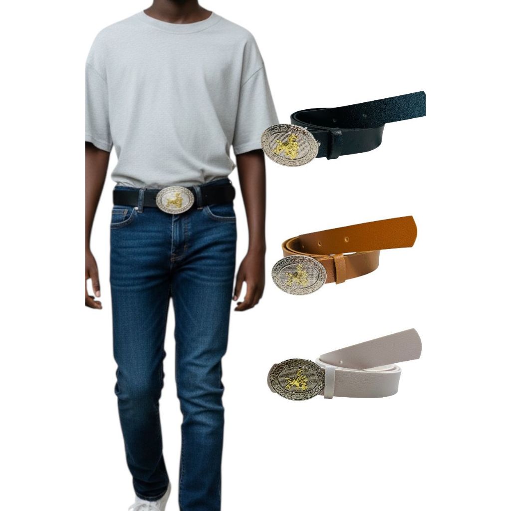 Cinto Masculino Social Simples Cowboy Resistente Couro Sintético Fivela Prata Unissex - Lincon em Oferta na Shopee