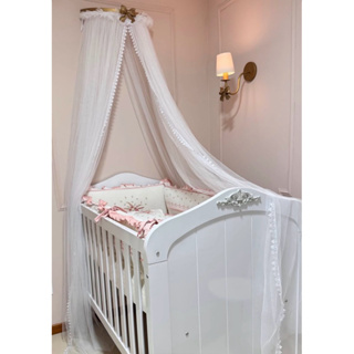 Dossel Menina Borboleta Laço e Mosquiteiro Enxoval de Bebê Menina em Oferta na Shopee