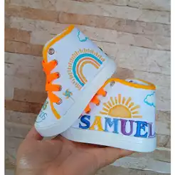 tênis botinha personalizados tematico tema 365 sorrisos para menino