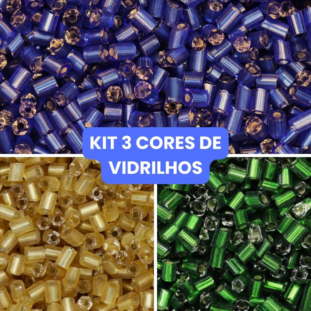 KIT 3 VIDRILHOS (2,6MM) BRASIL - COPA DO MUNDO PARA BORDADOS DE CAMISETAS E FRANJAS- 150Gr, APROXIMADAMENTE 12.000 PEÇAS