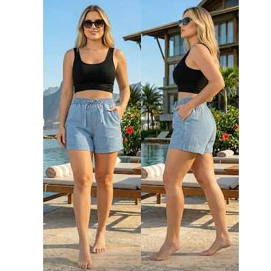 shorts feminino soltinho jeans leve moda verao