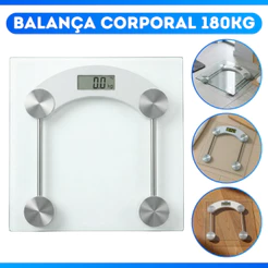 Balança Digital Corporal de Banheiro 180kg Vidro Temperado - OFERTA RELÂMPAGO!