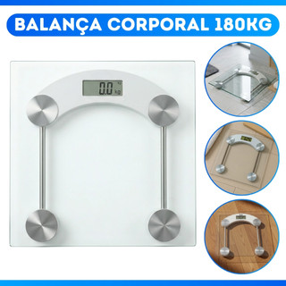 Balança Digital Vidro Suporta 180k Academias Piso Dieta