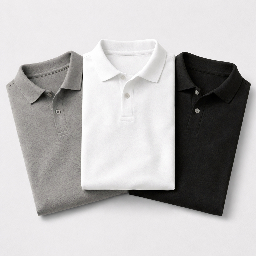 Kit 3 Camisa Polo Piquet Masculina Algodão Premium Casual Conforto