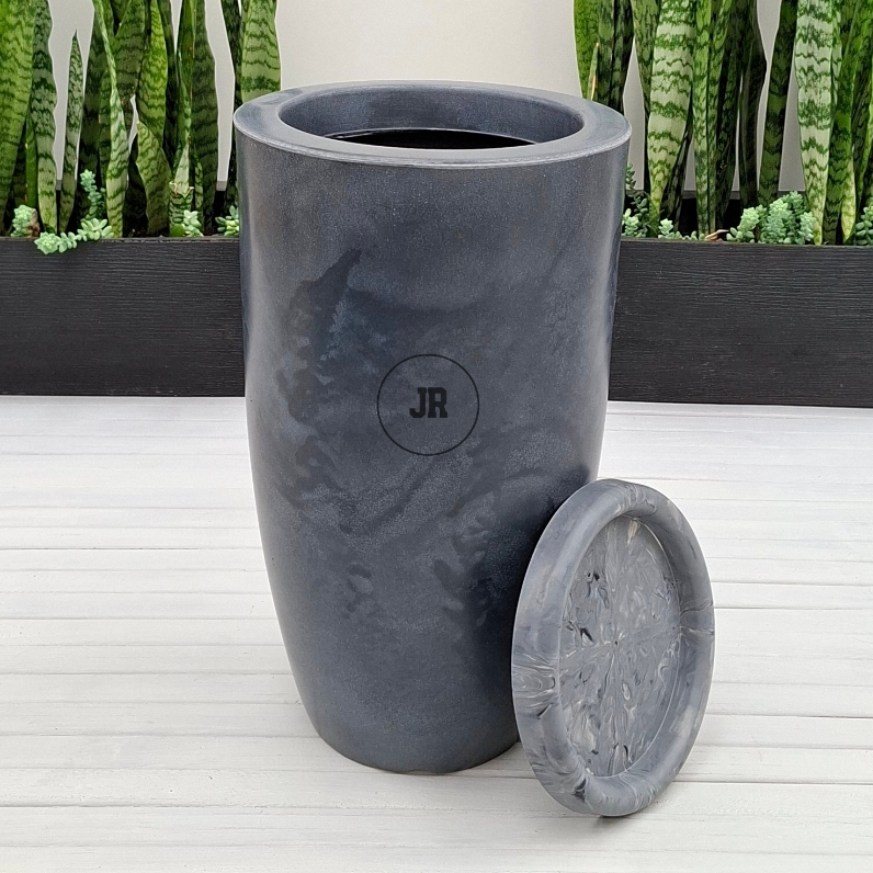 Vaso Coluna Polietileno para planta jardim sala leve resistente ibiza luxo marmorizado 49x29 em Oferta na Shopee