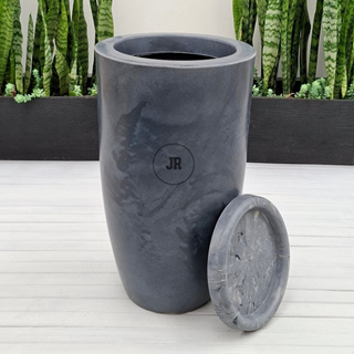 Vaso Coluna Polietileno para planta jardim sala leve resistente ibiza luxo marmorizado 49x29 em Oferta na Shopee
